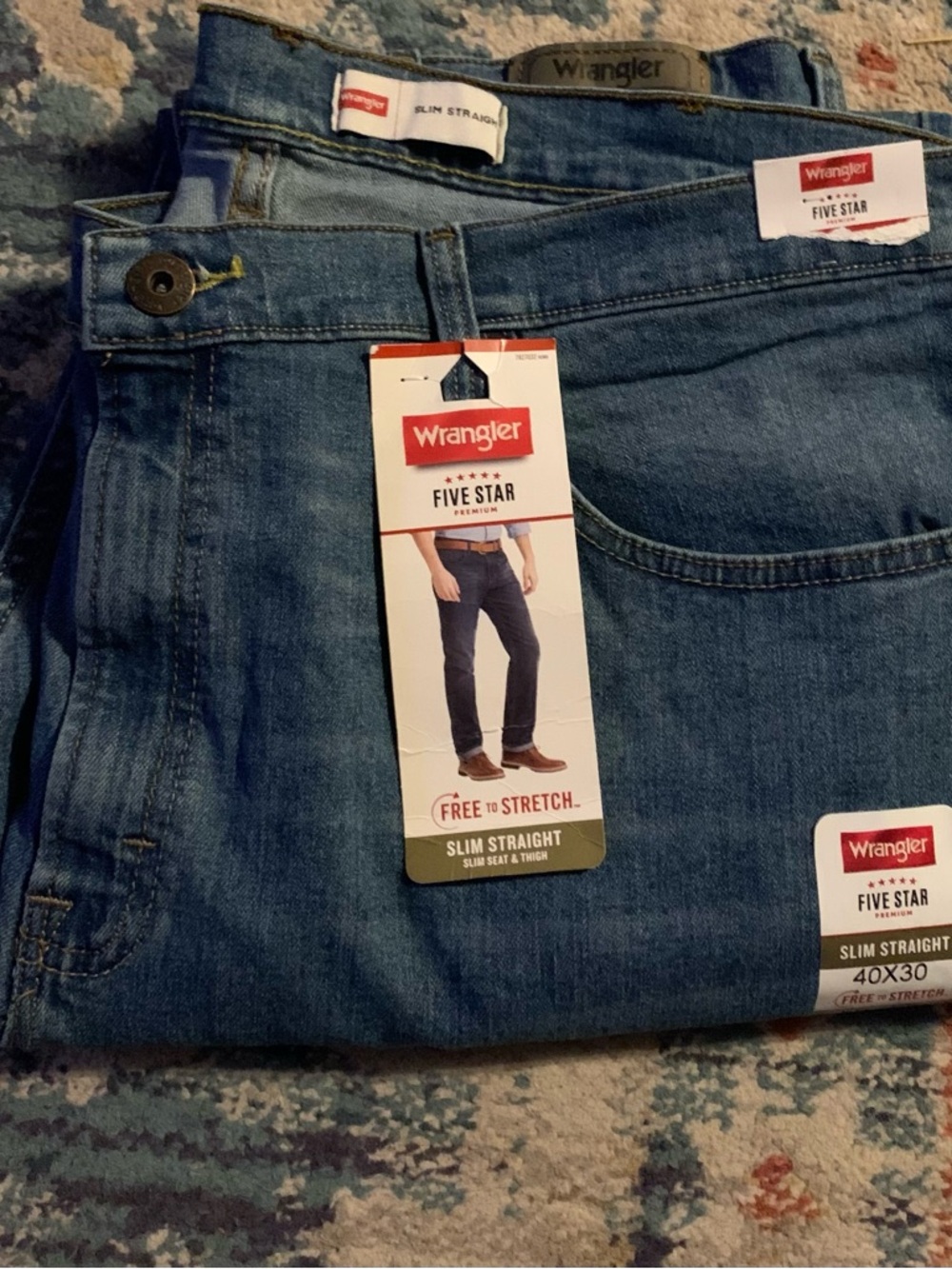 Wrangler Five Star Slim Straight Jeans - Medium Blue Wash